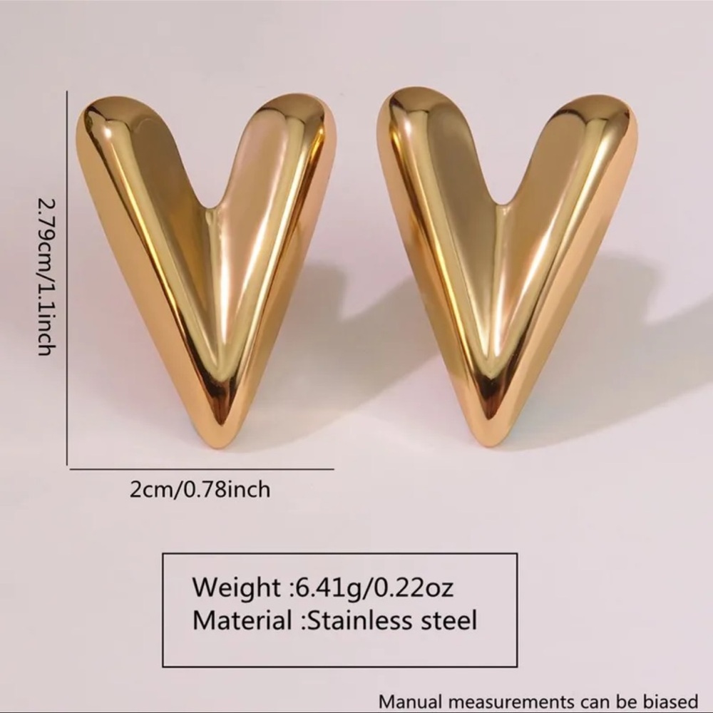 Gold Heart Shaped Earrings